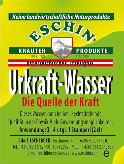 44 A  Urkraft-Wasser 500 ml